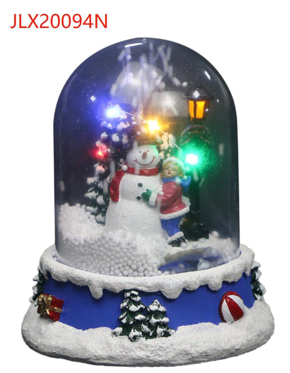 Christmas Snow Globe Decorations Polyresin Spinning Resin Ornament Snow Globe for Christmas