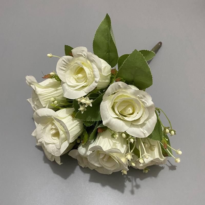 China Artificial Flower Factory Provide Bride Rose Bouqet