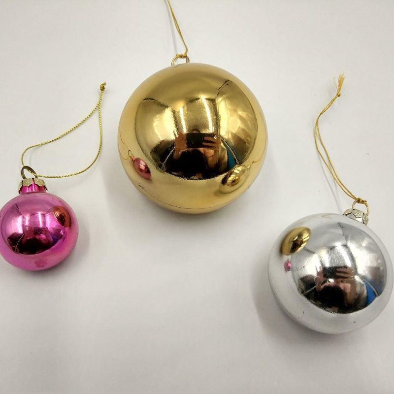 Personalized Christmas Presents DIY Christmas Tree Ball Multiple Colors Plastic Christmas Decoration Ball with Logo 4cm