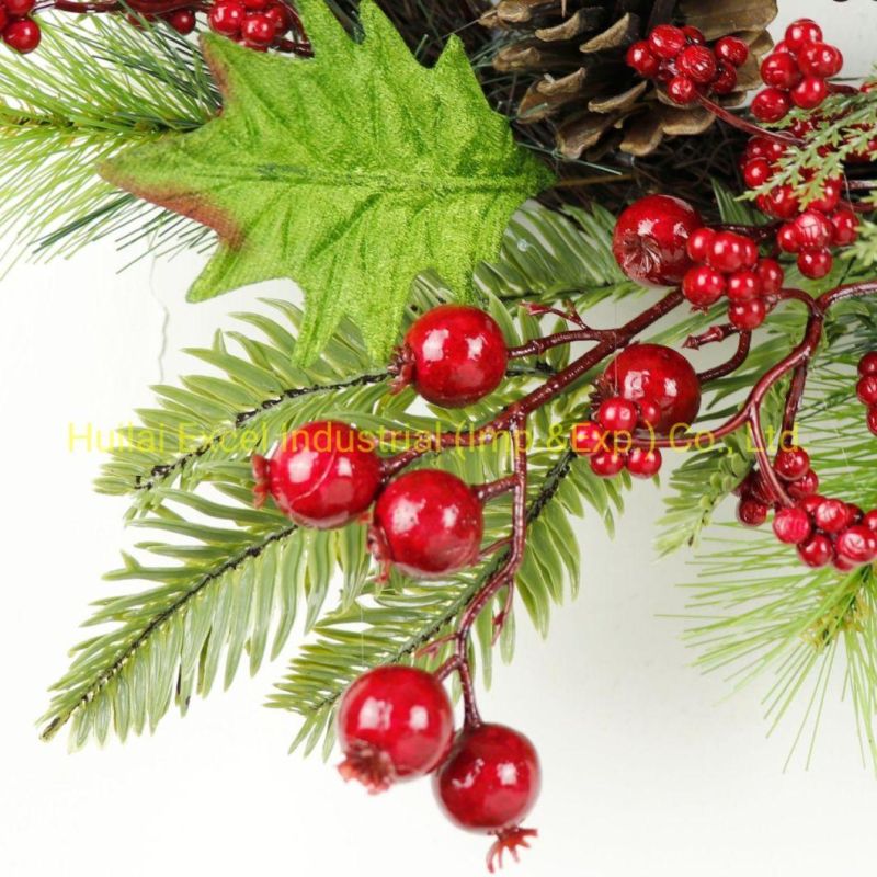 Artificial Berry Wreath Garland Handmade Christmas Wreath Wire Rattan Ring