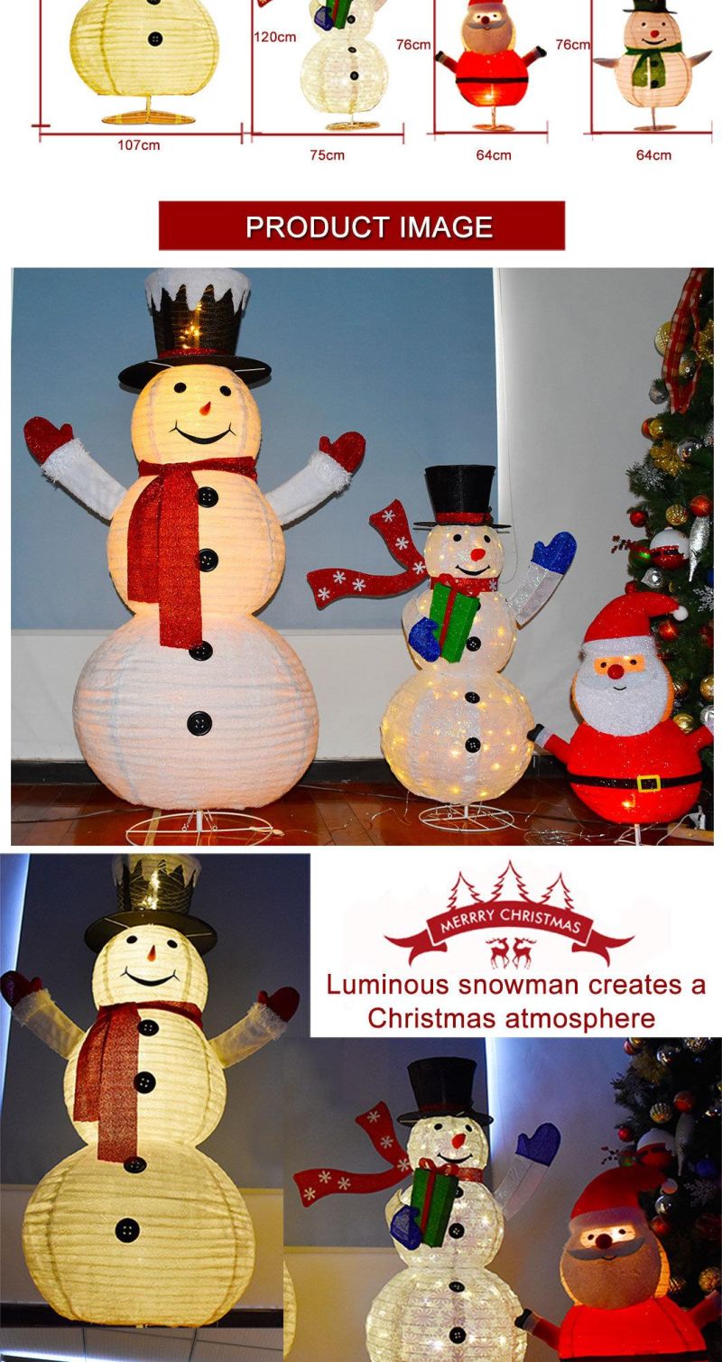 Wholesale Christmas Decoration LED Snowman Lights Foldable