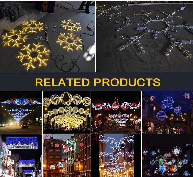 Outdoor Festival Decoration Rope Street Cross Gallery LED Motif Lights