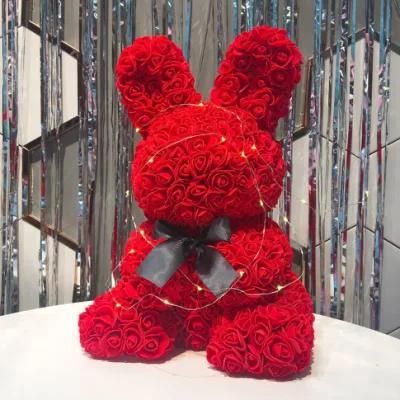 40 Cm Valentine&prime;s Day Gifts Christmas Gift Foam Flowers Artificial Rose Rabbit