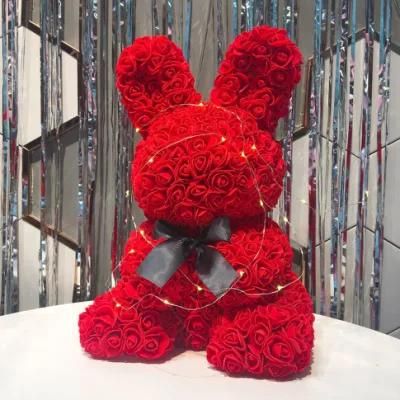 40 Cm Valentine&prime;s Day Gifts Christmas Gift Foam Flowers Artificial Rose Rabbit