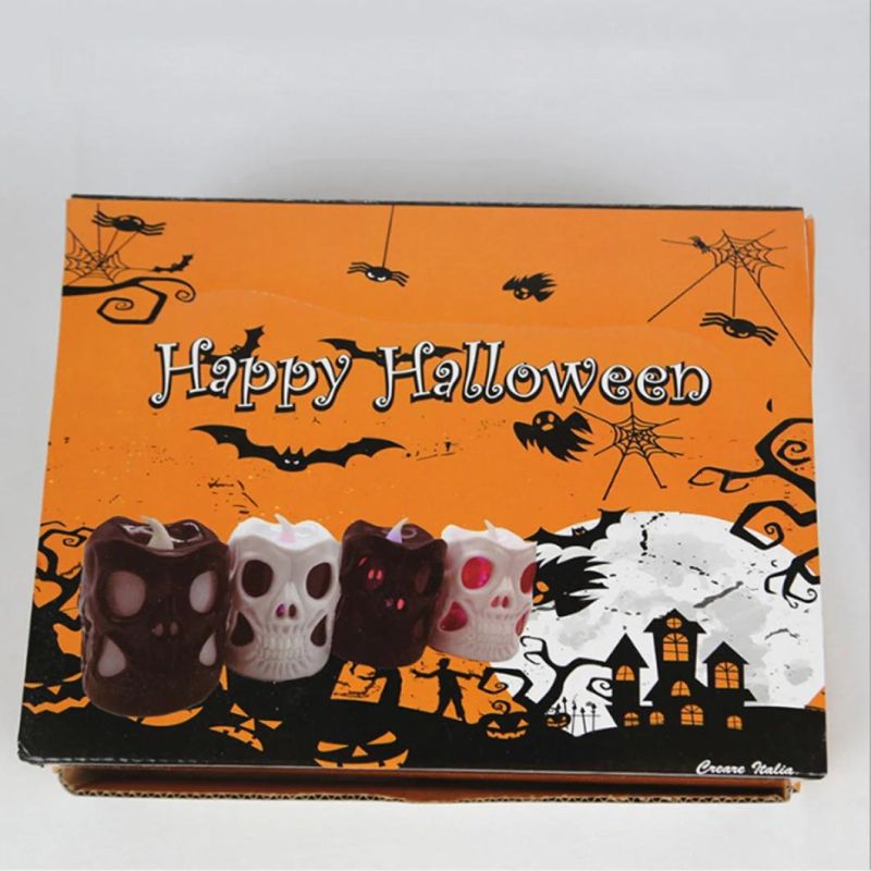 Tealight Candles LED Skull Halloween Candle for Halloween Holiday Party Light