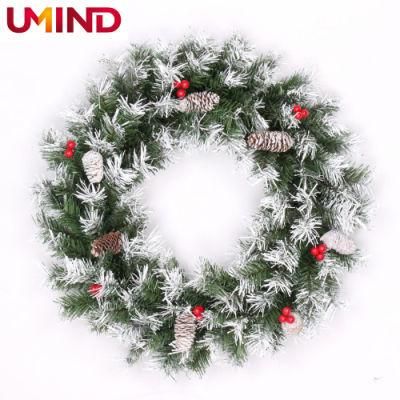 Yh2164 Christmas Decorations Artifical Cheap Wholesale Plastic China Decorative Flowers &amp; Wreath