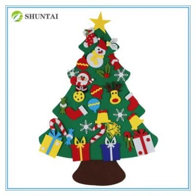 Artificial Tree Decoration Ornaments Felt DIY Santa Claus/Christmas Tree for Kids