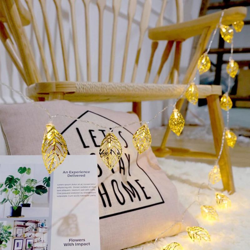 LED Golden Metal String Lights Decor Ambiance Lamp