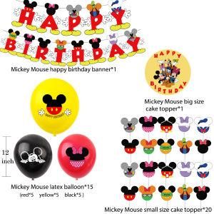 Mickey Banner Mickey Minnie Children&prime; S Birthday Party Family Dress up Balloons