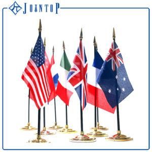 Wholesale Mini National Table Top Flag with Metal Pole/Base