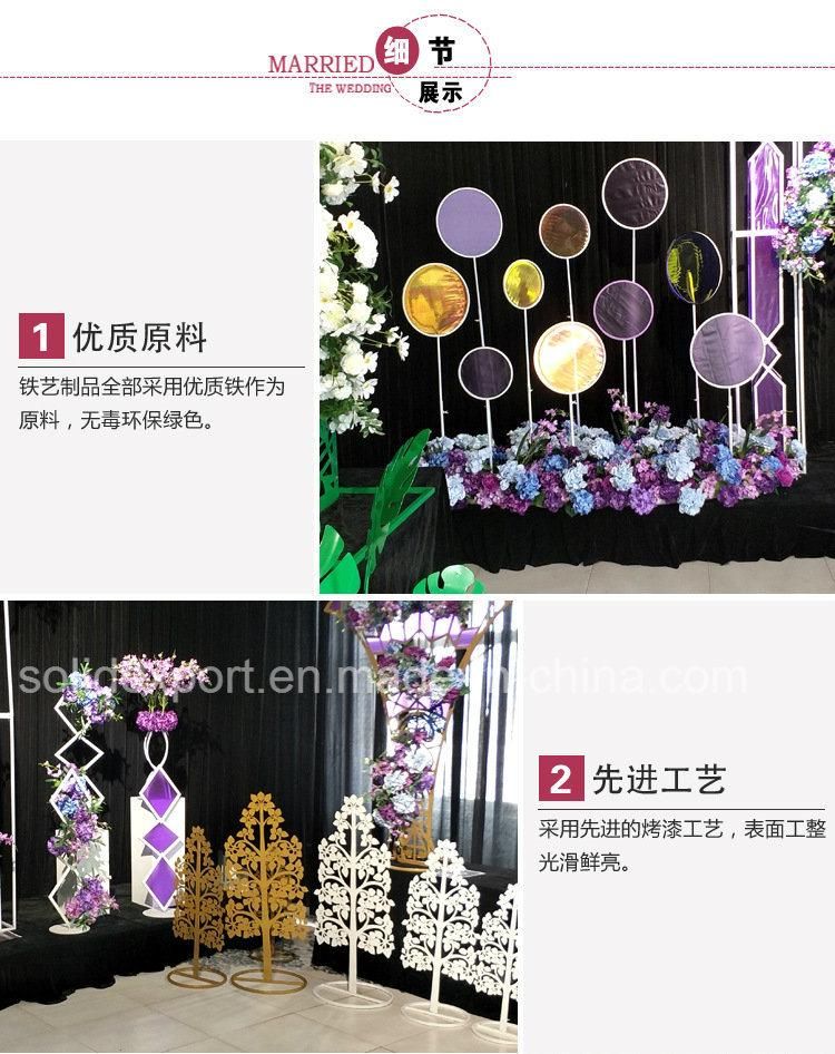 Iron Art Lollipop Silk Flower Wedding Drops Decoration for Gardens