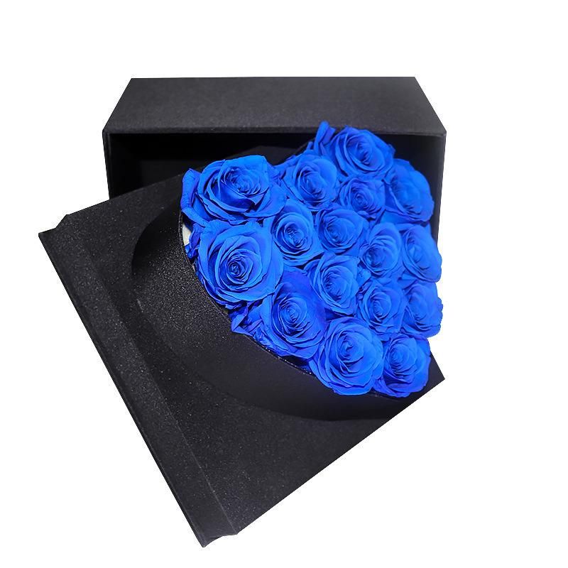 Preserved Roses Flower in Heart Gift Box for Wedding Decoration