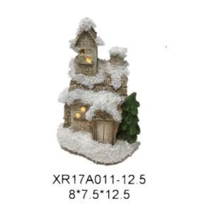 Factory Outlet Polyresin/Resin Craft Christmas House Gift with LED Light