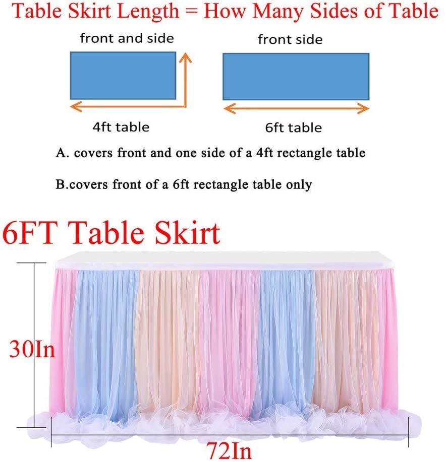 Table Skirting Designs Tulle Table Skirt Fancy Rosette Romantic Wedding Party Banquet for Birthday