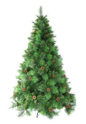 8FT Pine Needle &amp; PVC Mixed Tips Christmas Tree with Pine Cones
