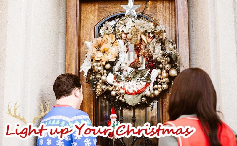 3PCS 14" Wreath Hanger Metal Door Hanger with Santa Claus, Snowman, Bow-Knot for Front Door Christmas Decoration