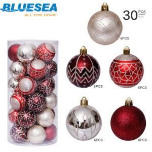 Christmas Ornaments Red Gold Painted Christmas Ball Set 6cm/30PCS