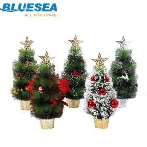 Christmas Decoration Pine Needles Dipped Gold and Silver Powder Christmas Flower Pot Mini