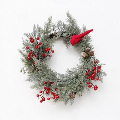 Artificial 45cm Wreath with Ornaments Decorate