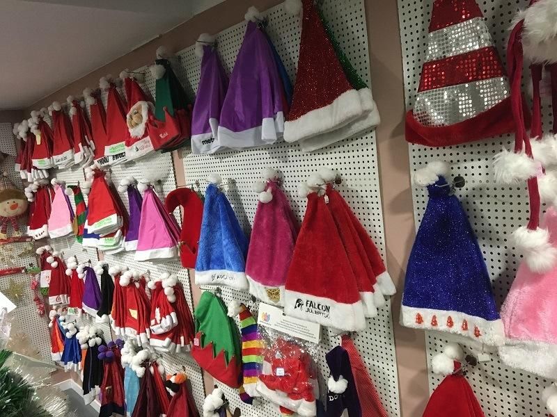 Factory Direct Cheap Thick Plush Santa Hat Christmas