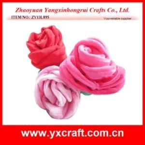 Valentine Decoration Free Sample (ZY13L895) Fabric Valentine Rose Flower Ornament