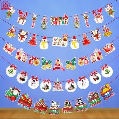 Christmas Banners Flags Hanging Bunting Paper Door Wall Window Hanging Decoration