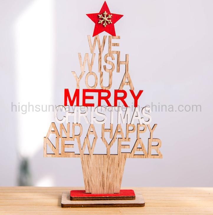 Wood Christmas Tree Decoration for Gift Crafts Party Holiday Home Xmas Tree Ornament Gift Present Ideas Christmas Decoration