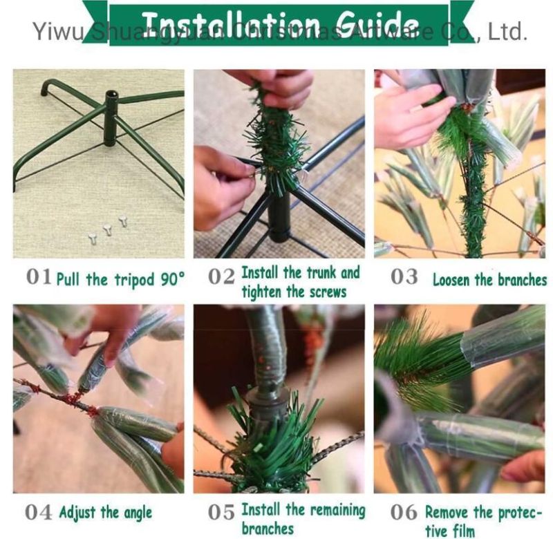 240cm Green PE and PVC Mixed Hinged Christmas Tree with Snow Home Decoration Christmas Tree