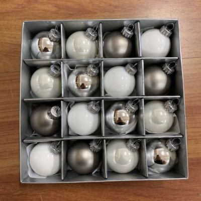 Outdoor Xmas Decoration Tinsel Glass Christmas Ball