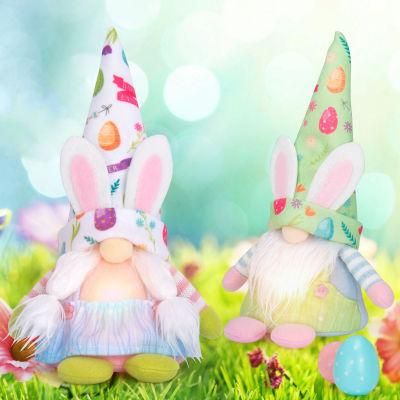 Cross-Border New Easter Decoration Small Gift Faceless Doll Doll Easter Bunny Rudolph Lightsornament