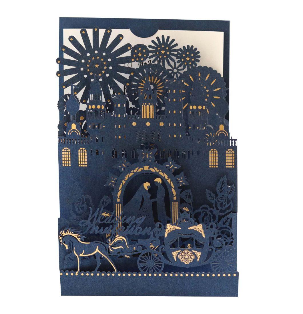 2020 3D Wedding Invitations Cards Laser Cut Castle Greeting Card Event Party