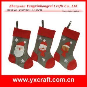 Christmas Decoration (ZY17Y267-1-2-3 39CM) New Stocking Design for Christmas Day