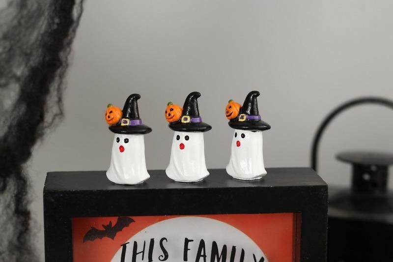 Tiny Size Resin Material Cute Halloween Ghost Hanging Decoration