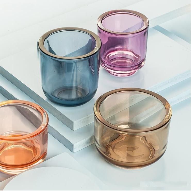 High Quantity Colorful Candle Jars Glassware Cylinder Candle Holder