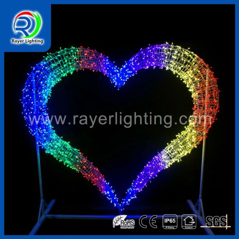 Garden Huge Festival Decorative Lighting LED Heart Motif Lights