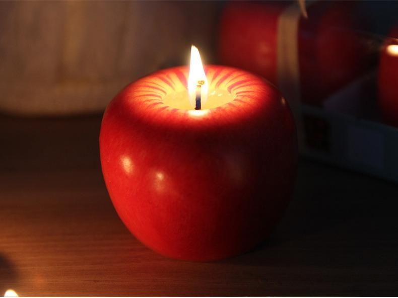 Romantic Holiday Red Apple Candle Christmas Eve Christmas Small Gift Big Fruit Shape Gift