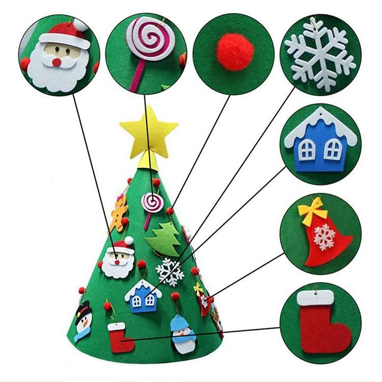 Christmas Decoration 3D Handmade Felt Home Christmas Decoration Craft Tree