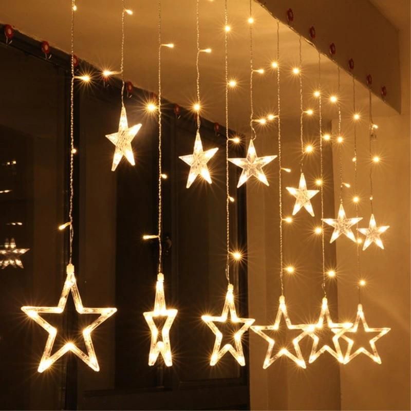 String Light Iron Star/Pentagram Star LED Light for Christmas Wedding New-Year