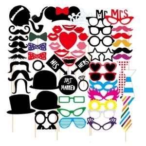 Photo Booth Props 58 Pieces Funny Selfie Props with Sticks