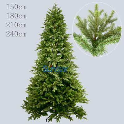 240cm Artificial Christmas Tree Plastic+PVC Noble Fir Tree Plant for Christmas Holiday Decoration (49445)