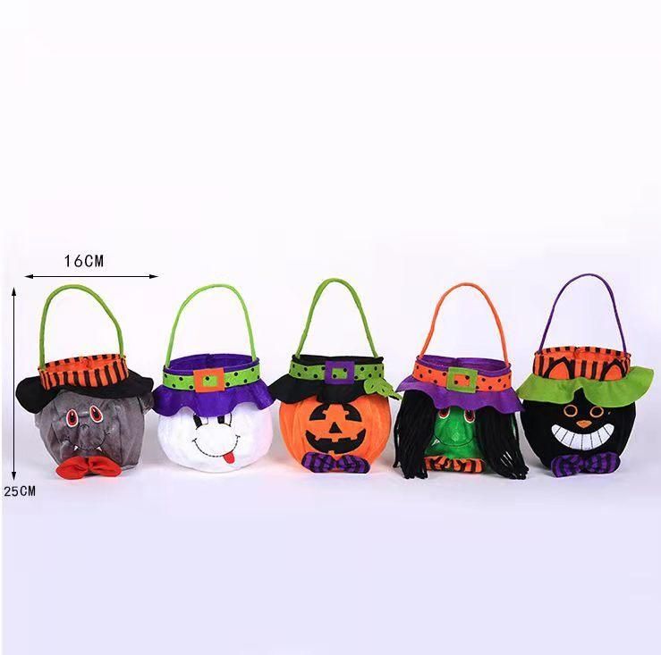 Halloween Decorations Witch Pumpkin Tote Bag Children′s Holiday Candy Bag Party Party Dress up Prop Bag