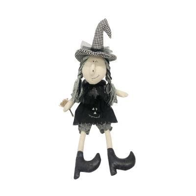 Wholesale Cute Black Witch Fabric Toy Decorative Halloween Witch Dolls