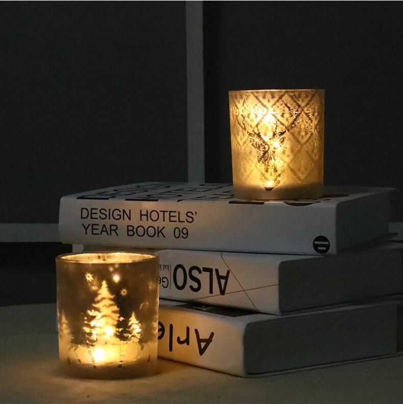 Decorative Scented Custom Unique Luxury Candle Jars Glass Electroplating Glass Candle Jar