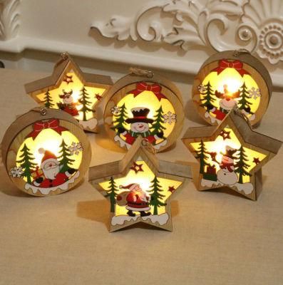 Christmas Tree Decorations Wood Glow Christmas Pendant Christmas Gift