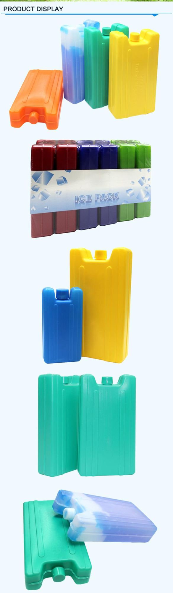 Camping Custom HDPE Plastic Gel Ice Box Reusable Polymer Cold Brick Embossed Ice Block