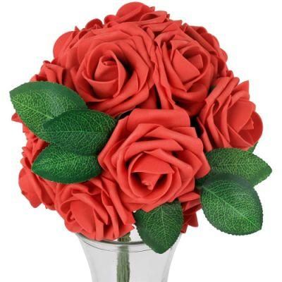 Roses Artificial Rose Flowers Best Welcome Fashion Bulk PE Box Heads Red Golden Supplier in Boxes Foam Flower