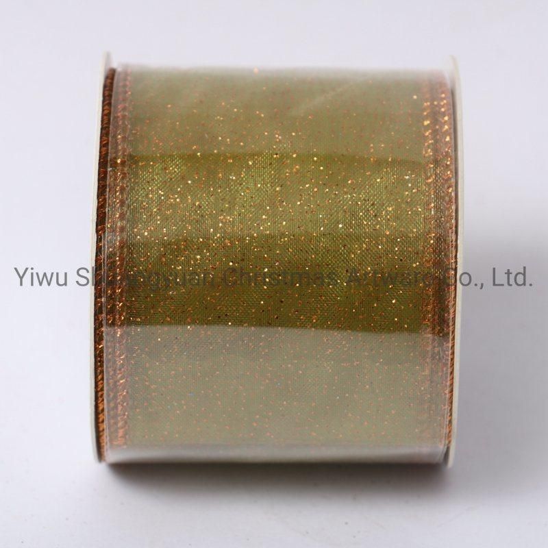 Christmas Ribbon Decor for Holiday Wedding Party Decoration Supplies Hook Ornament Craft Gifts