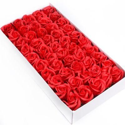 Factory Price 50PCS/Box Soap Rose Artificial Decorative Flower Rose Head