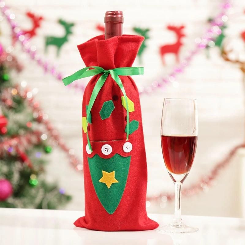 Christmas Decorations for Home Santa Wine Bottle Cover Set Snowman Stocking Gift New Year Party Decor Supplies