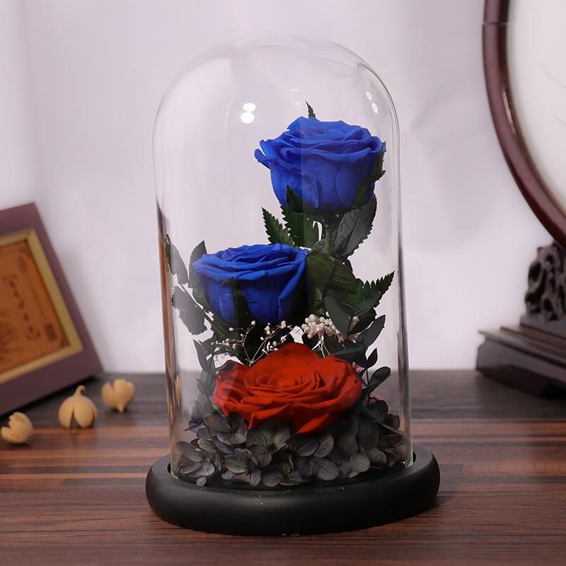 Wholesale Three Preserved Roses in Glass Dome